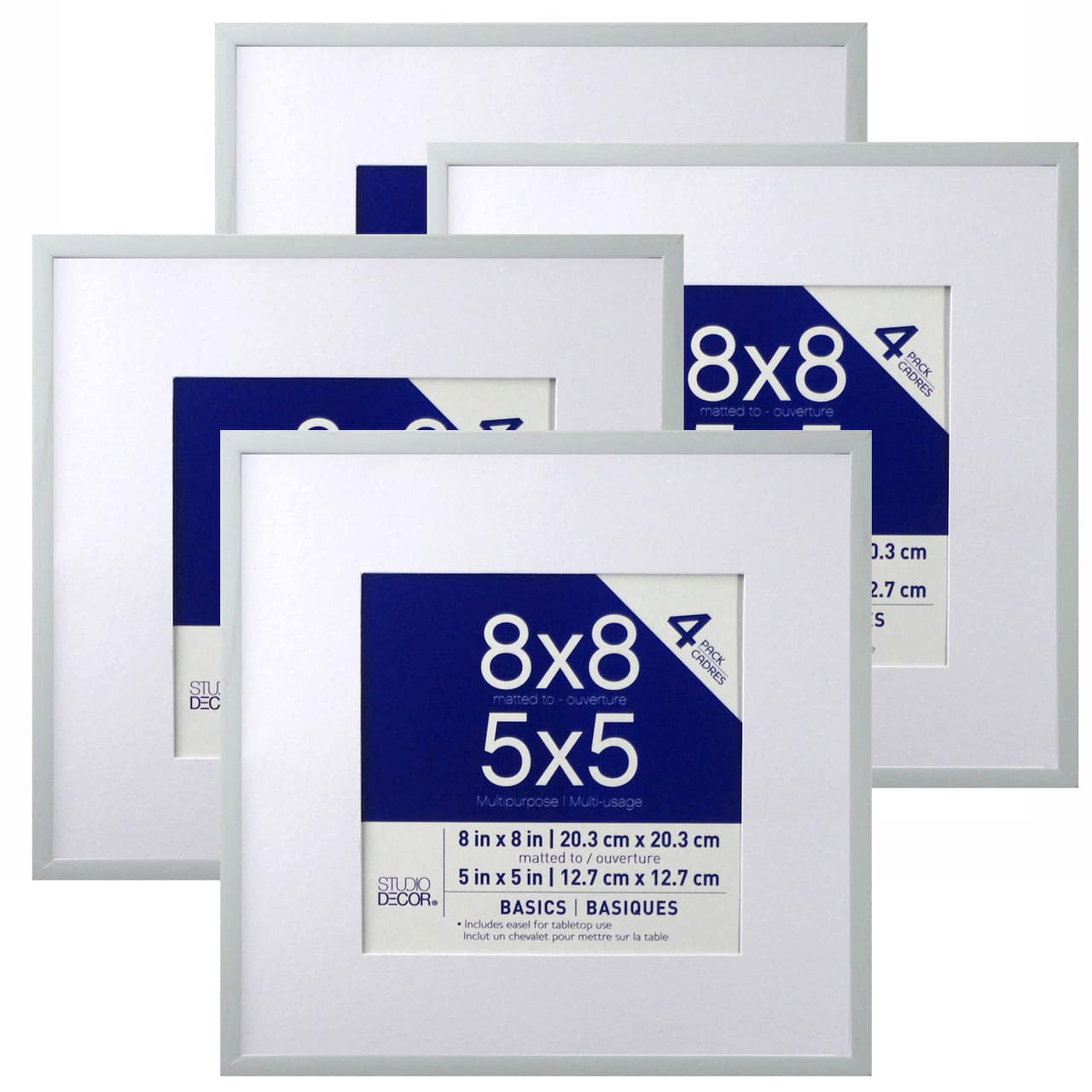4 Pack Basics 5" x 5" Multipurpose Wall Frames By Studio Décor®